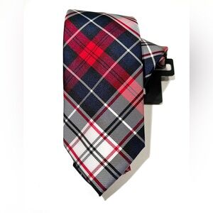 Express Plaid Tie Navy Red and White
